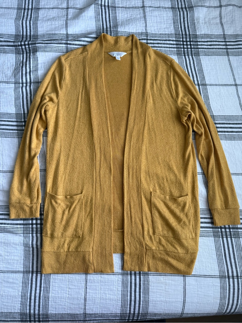 Market & Spruce Mustard Open-Front Cardigan